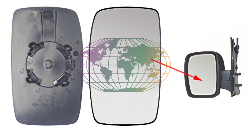 Buitenspiegelglas Bodermann 6858062 Buitenspiegelglas Bodermann 6858062