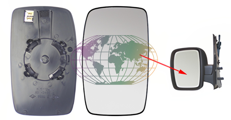 Buitenspiegelglas Bodermann 6858066 Buitenspiegelglas Bodermann 6858066