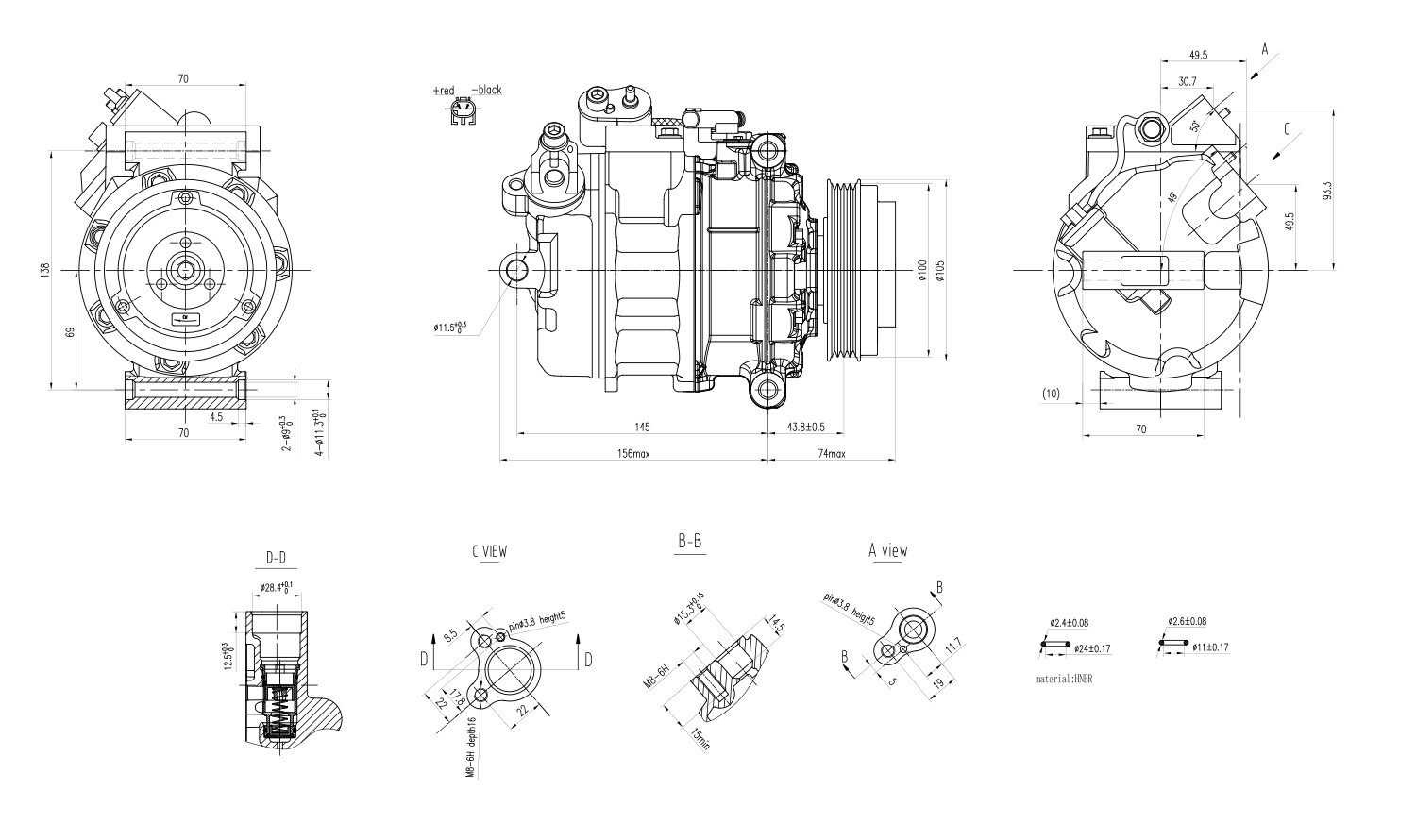 Hella Compressor, airconditioning 8FK 366 200-131