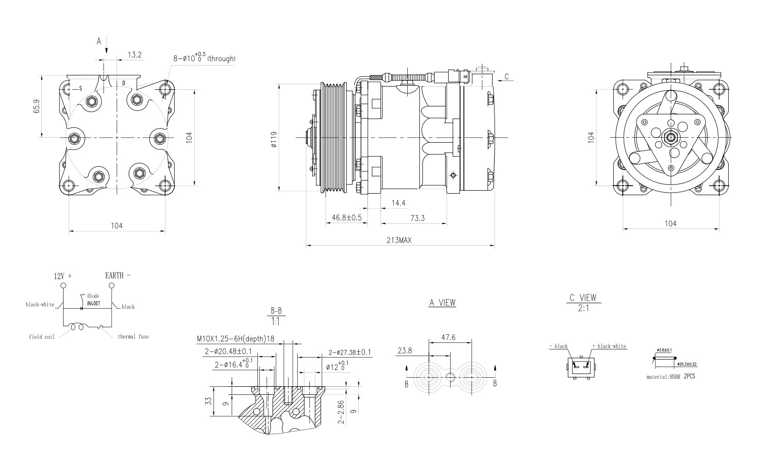 Hella Compressor, airconditioning 8FK 366 200-191