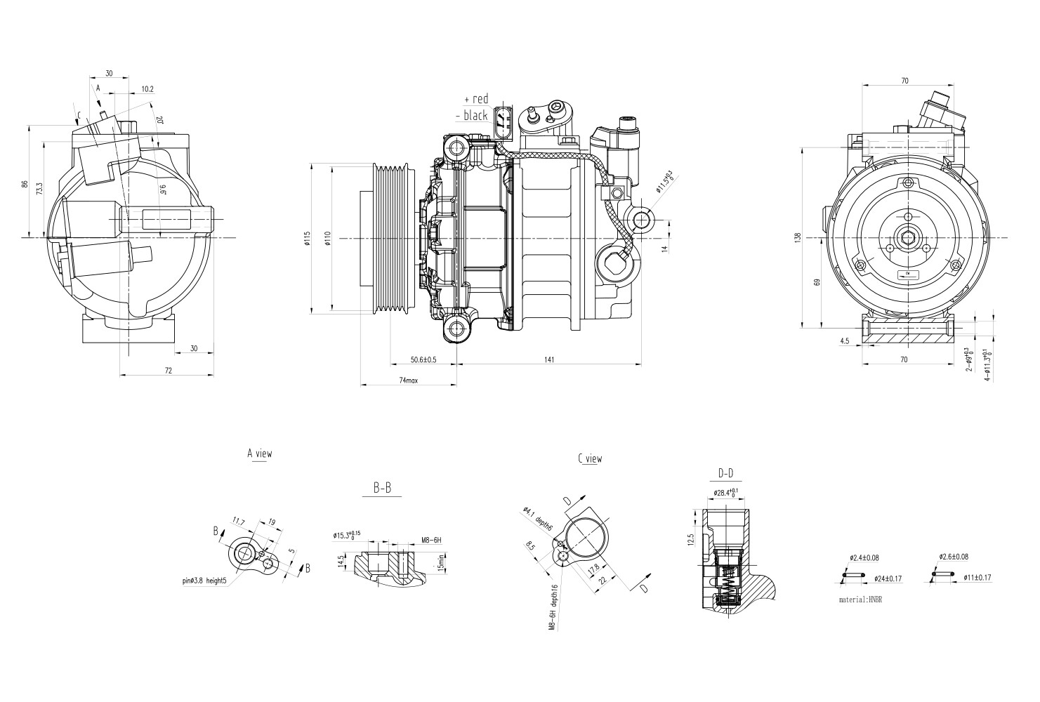 Hella Compressor, airconditioning 8FK 366 200-201