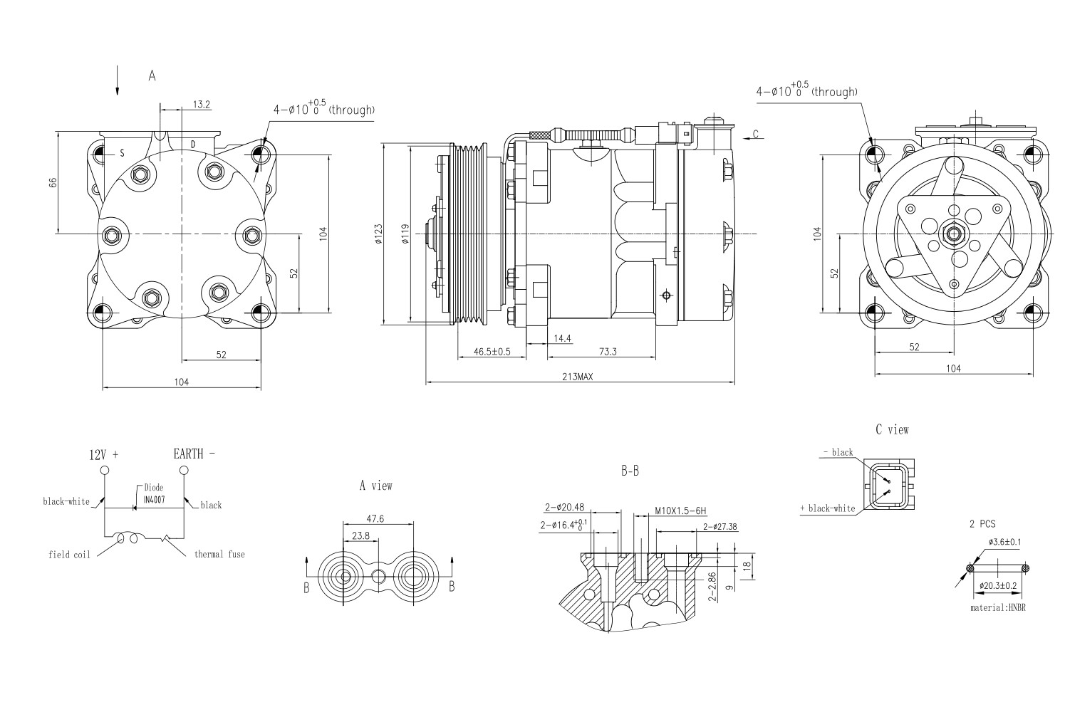 Hella Compressor, airconditioning 8FK 366 200-281