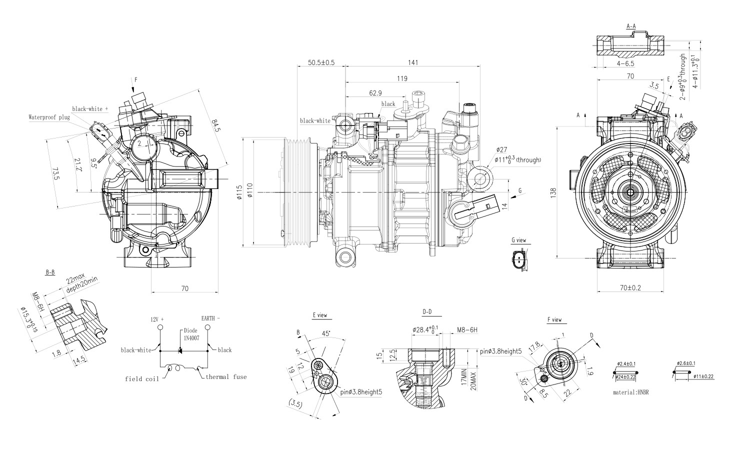 Hella Compressor, airconditioning 8FK 366 200-481
