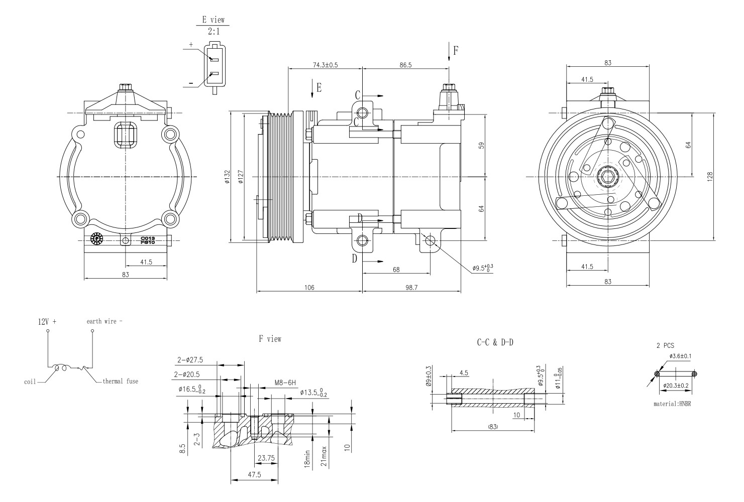 Hella Compressor, airconditioning 8FK 366 201-061