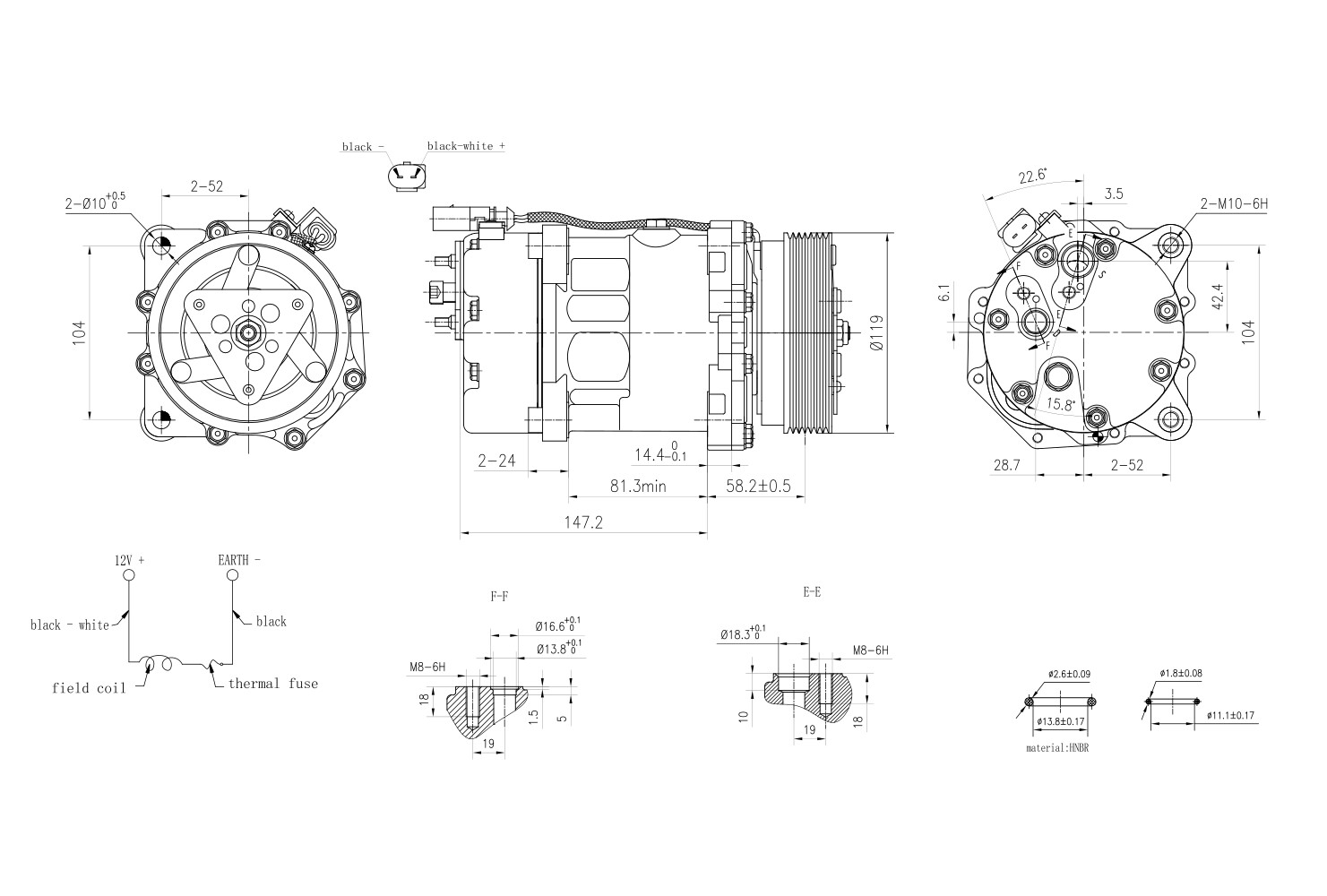 Hella Compressor, airconditioning 8FK 366 201-151