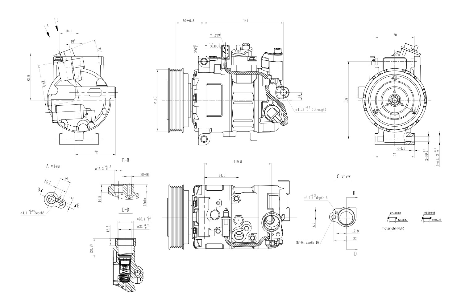 Hella Compressor, airconditioning 8FK 366 201-831