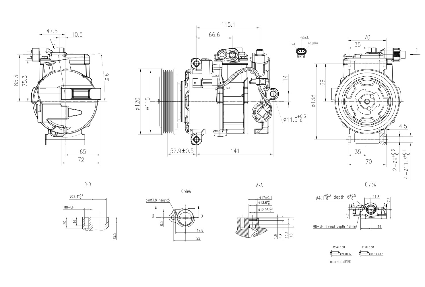 Hella Compressor, airconditioning 8FK 366 201-861