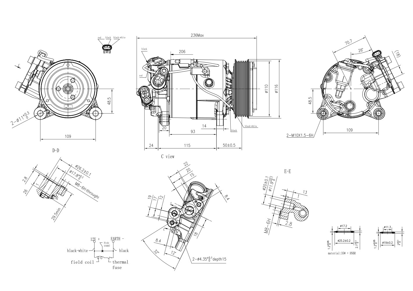 Hella Compressor, airconditioning 8FK 366 201-871