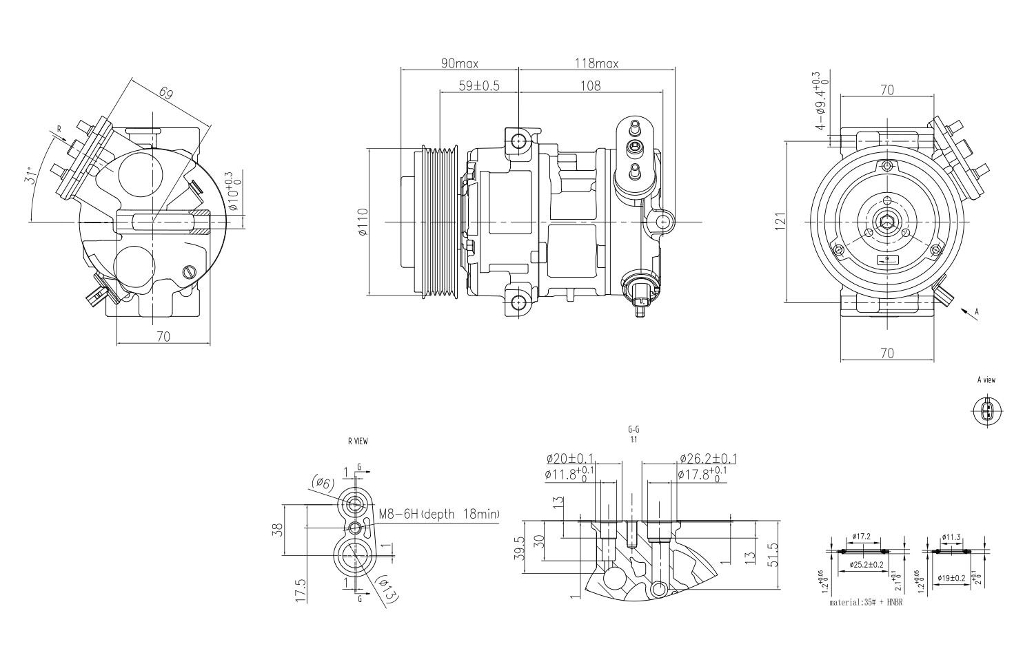 Hella Compressor, airconditioning 8FK 366 201-901