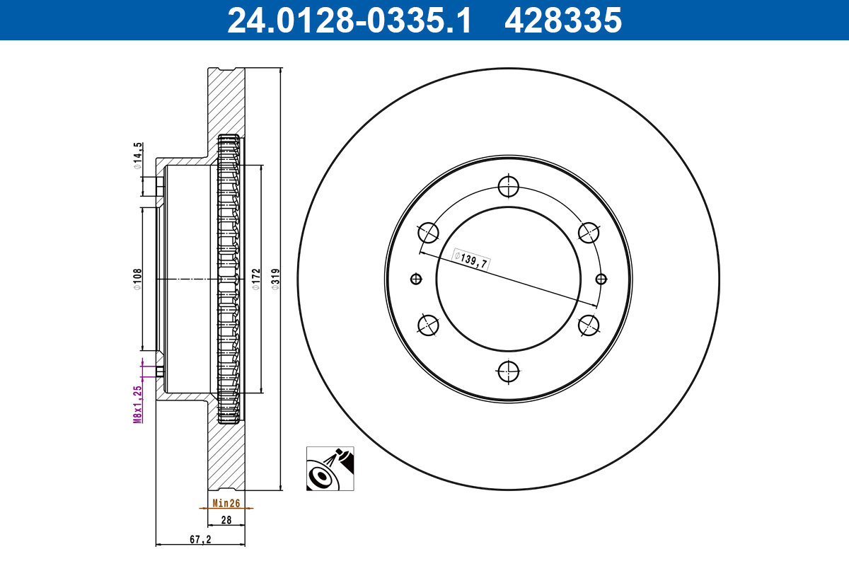 Remschijf ATE 24.0128-0335.1