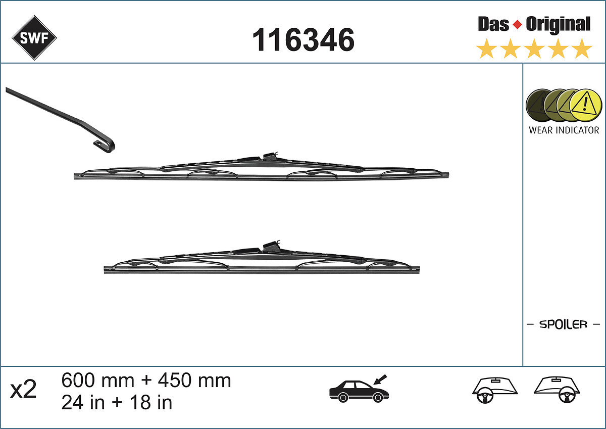 SWF Ruitenwisserblad 116346
