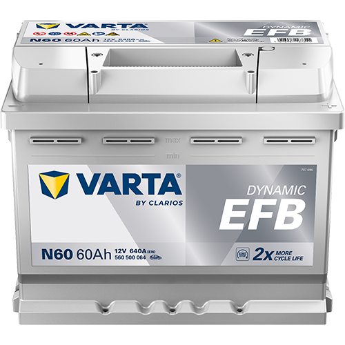 Varta DYNAMIC EFB N60 - 560500064K262 - 4016987152300 - 4016987167311 - 027EFB - 12V 640A 60Ah - 560500064 - 709246  - Blue Dynamic EFB - 560500064D842 - 659542