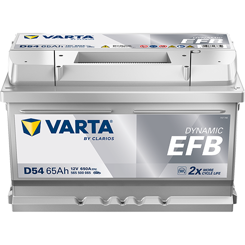 Varta DYNAMIC EFB D54 - 565500065K262 - 4016987144558 - 4016987167359 - 100EFB - 12V 650A 65Ah - 565500065 - 709216  - Blue Dynamic EFB - 565500065D842 - 611651
