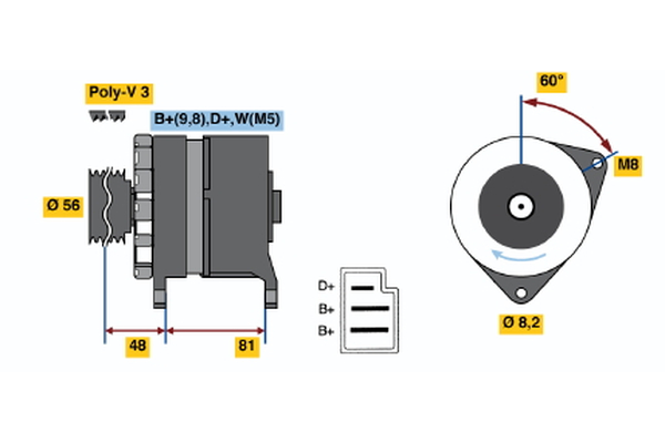 Alternator/Dynamo Bosch 0 986 036 060