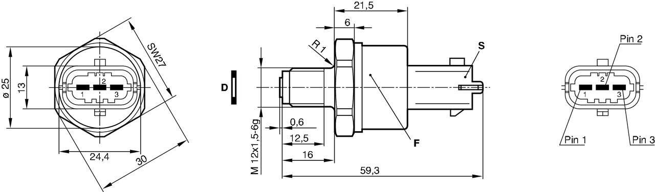 Bosch Brandstofdruk sensor 0 281 002 522