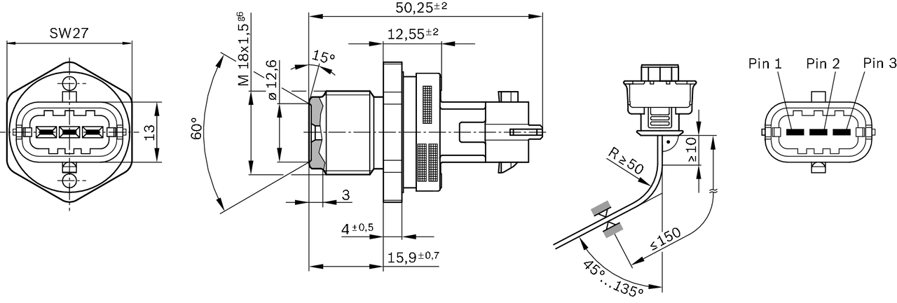 Bosch Brandstofdruk sensor 0 281 002 937