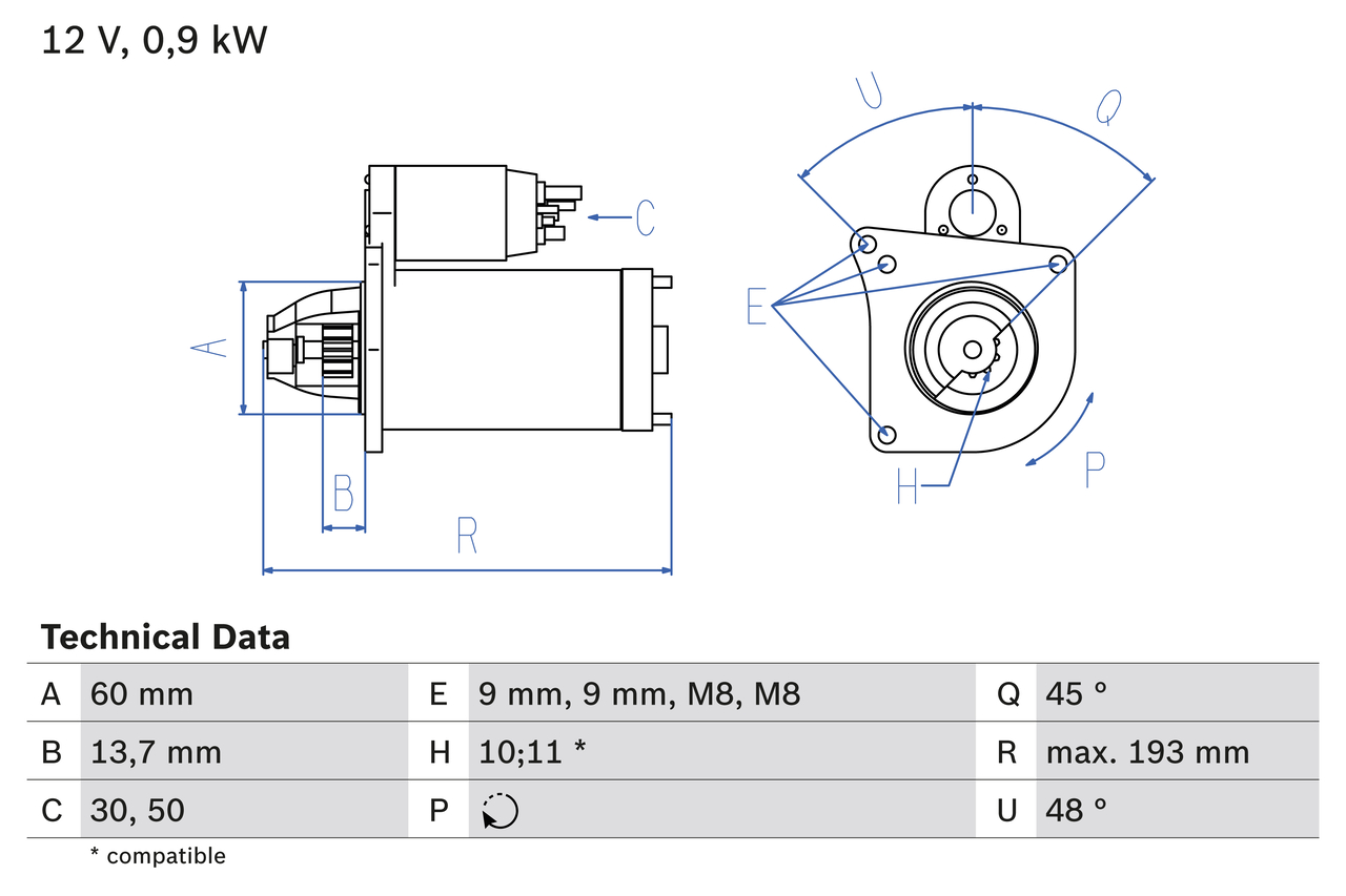 Bosch Starter 0 986 021 970