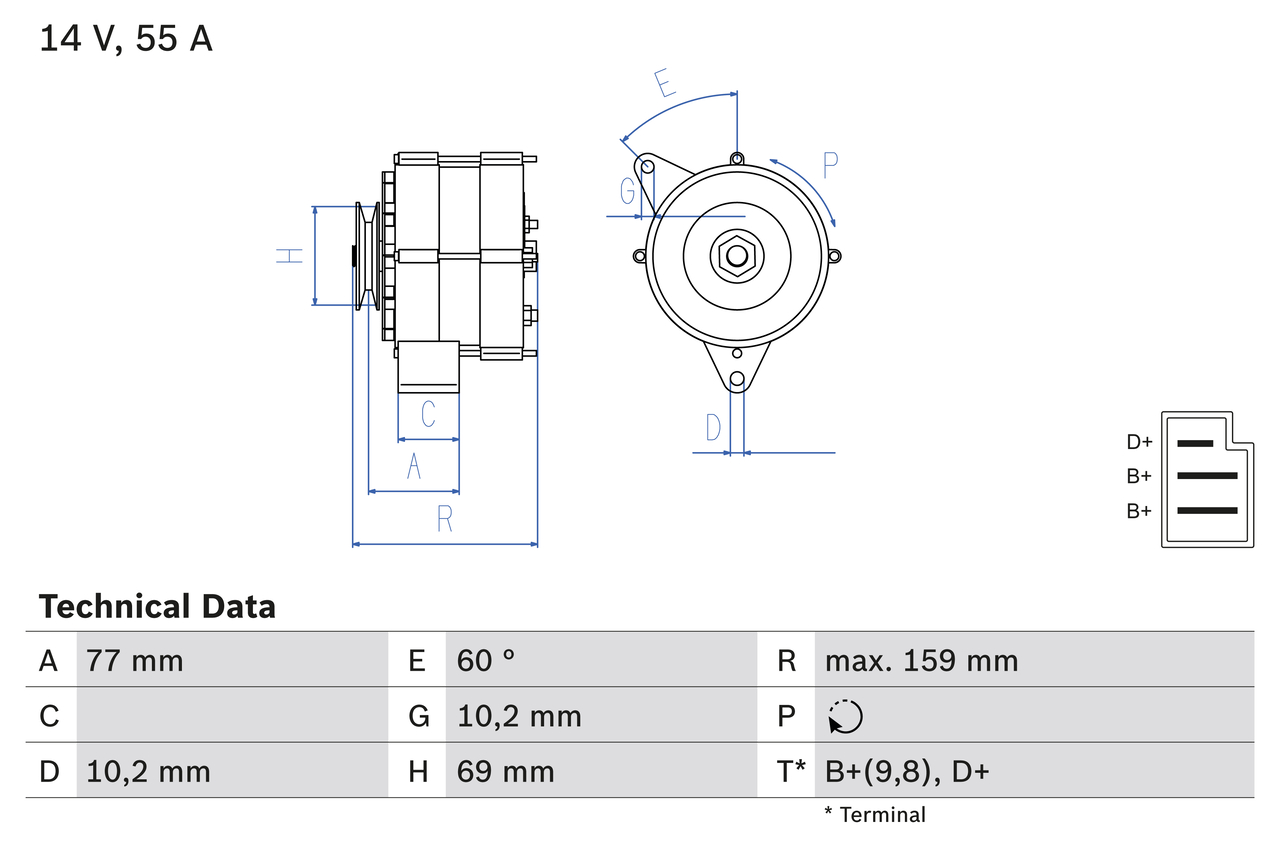 Bosch Alternator/Dynamo 0 986 030 720