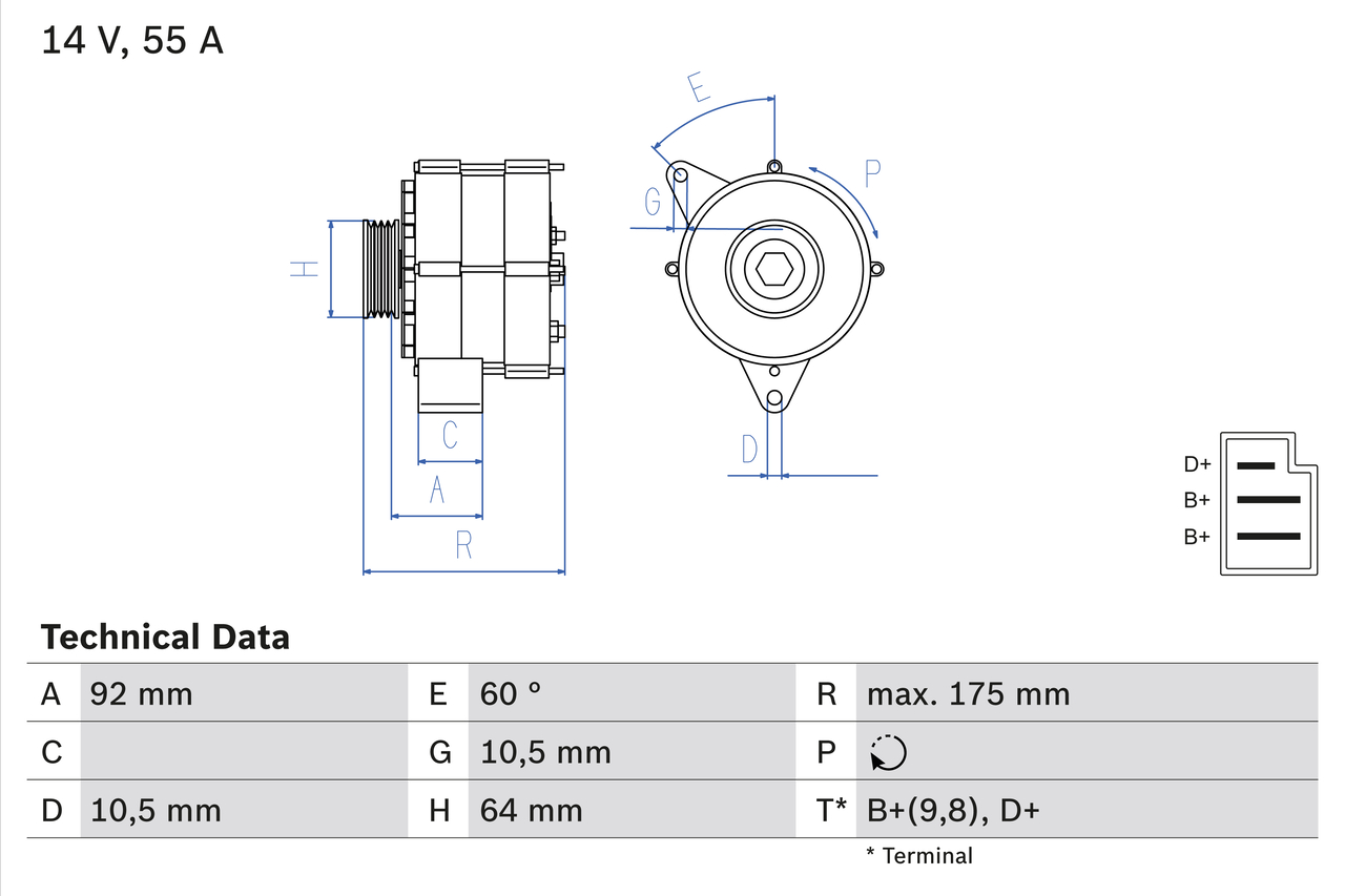 Alternator/Dynamo Bosch 0 986 034 050