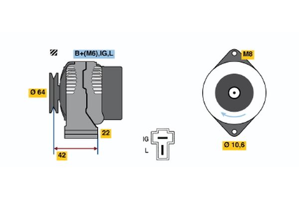 Alternator/Dynamo Bosch 0 986 036 641