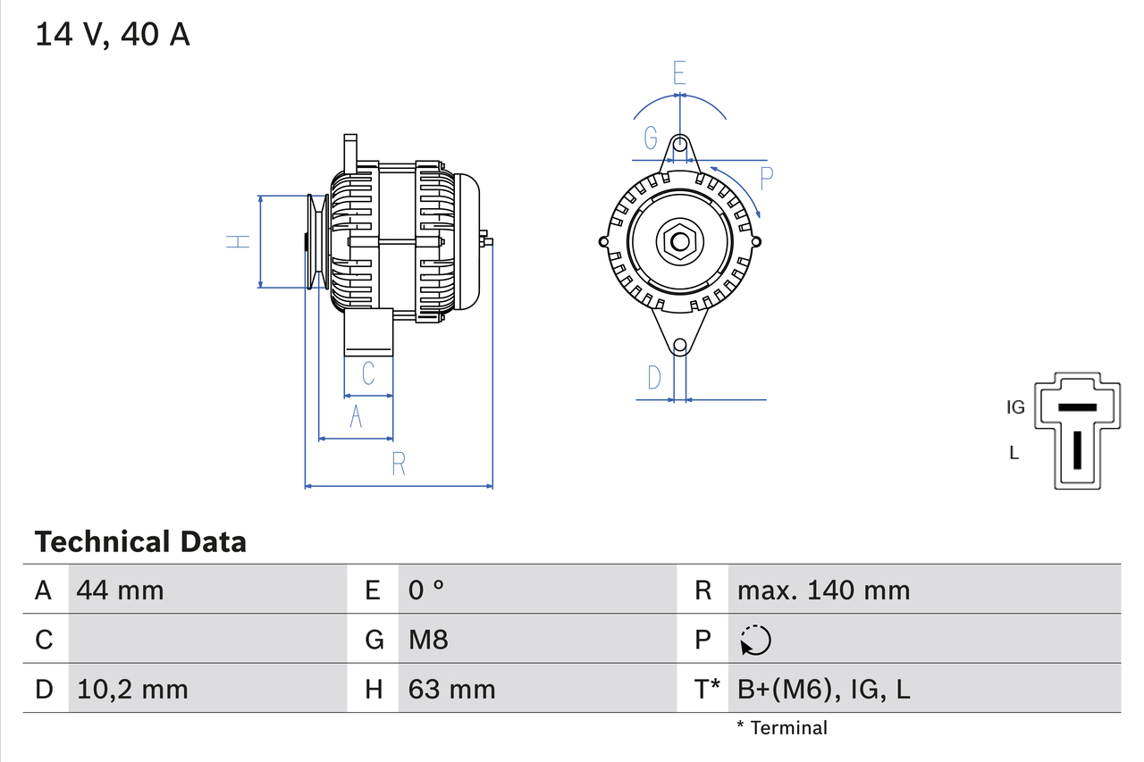 Bosch Alternator/Dynamo 0 986 037 271