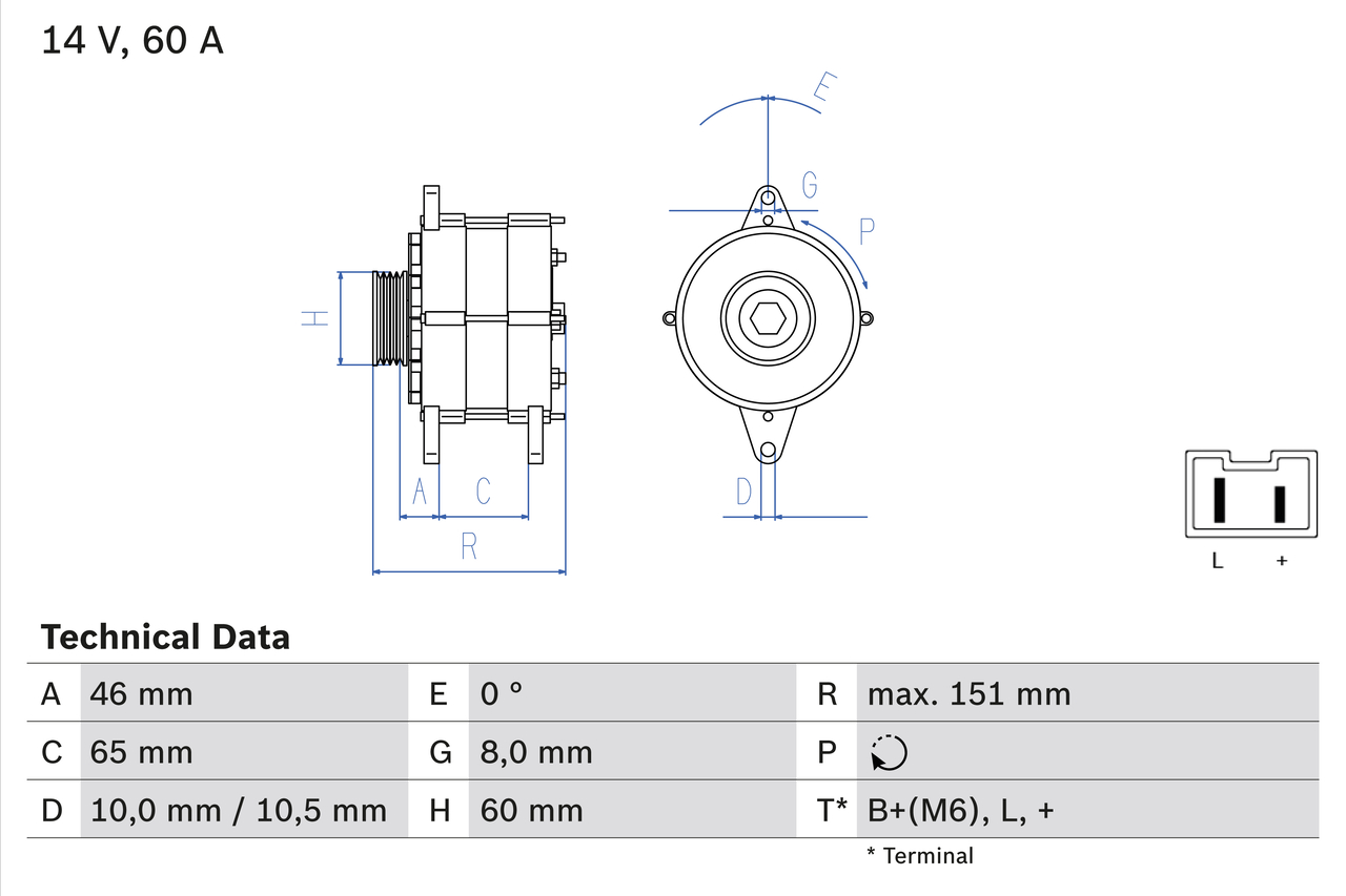 Alternator/Dynamo Bosch 0 986 038 851