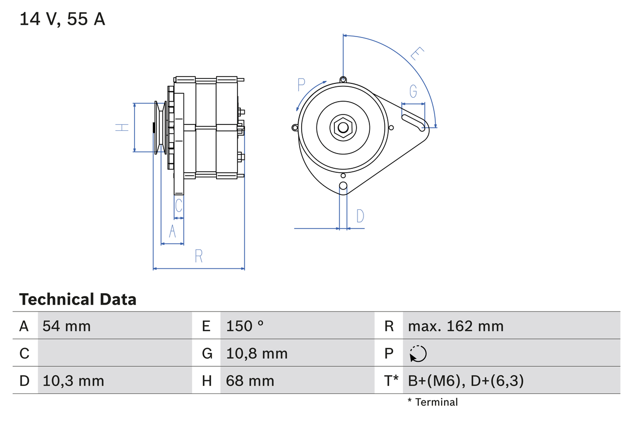 Alternator/Dynamo Bosch 0 986 039 501