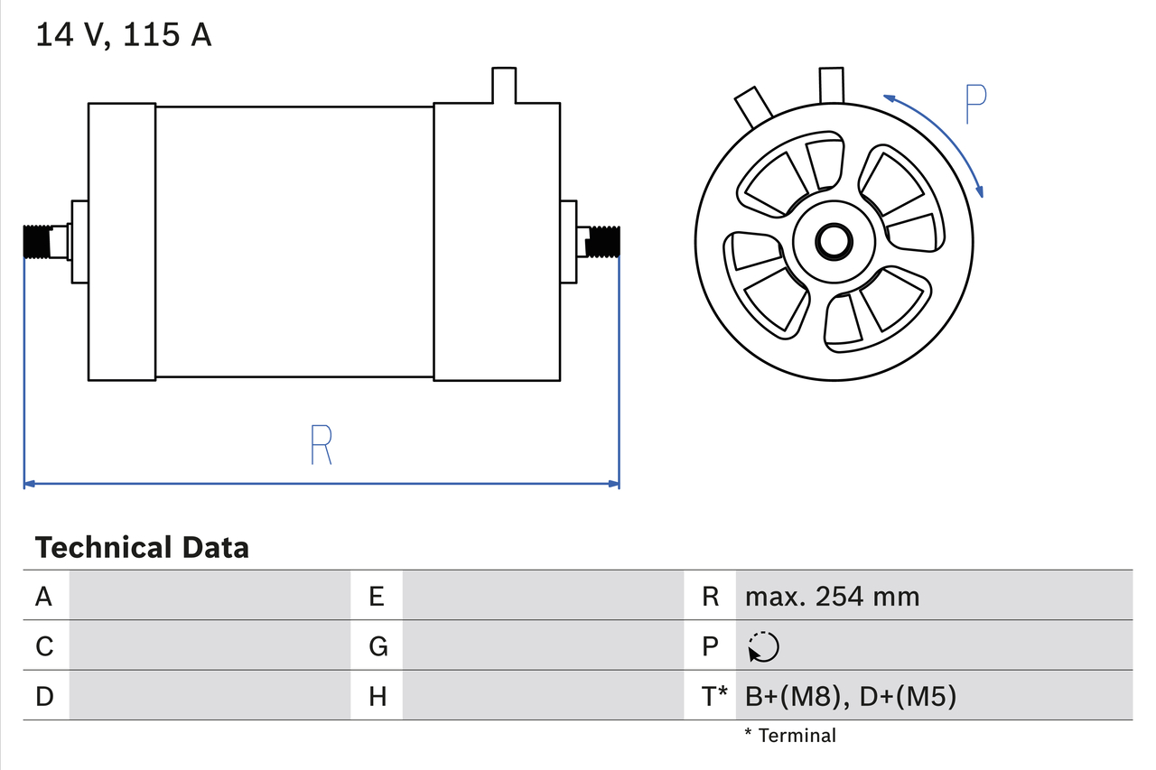 Alternator/Dynamo Bosch 0 986 039 870