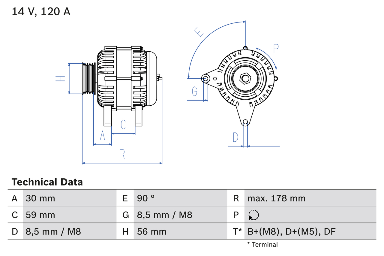 Alternator/Dynamo Bosch 0 986 040 350