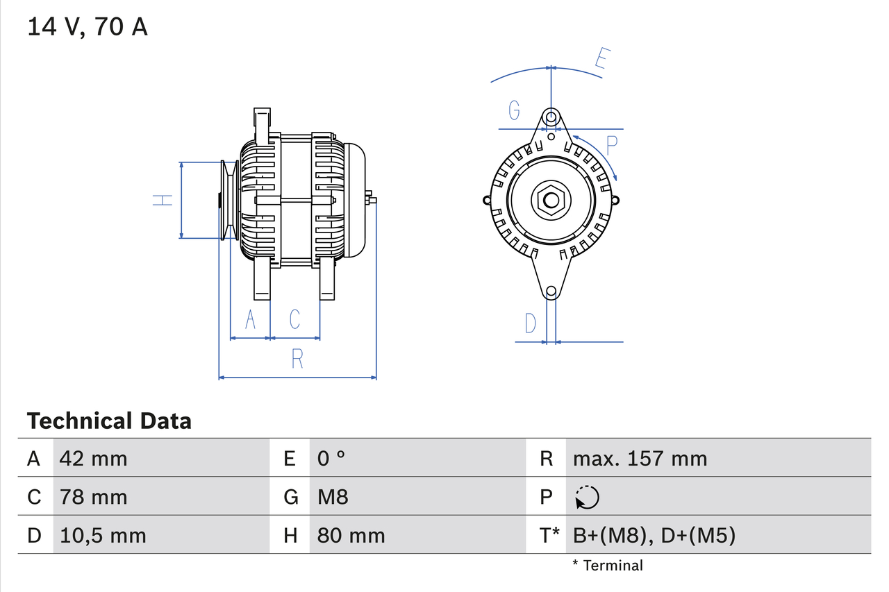 Alternator/Dynamo Bosch 0 986 040 850