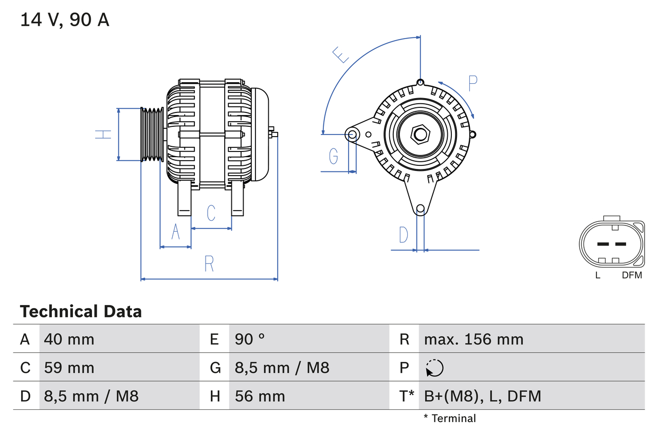 Bosch Alternator/Dynamo 0 986 041 500