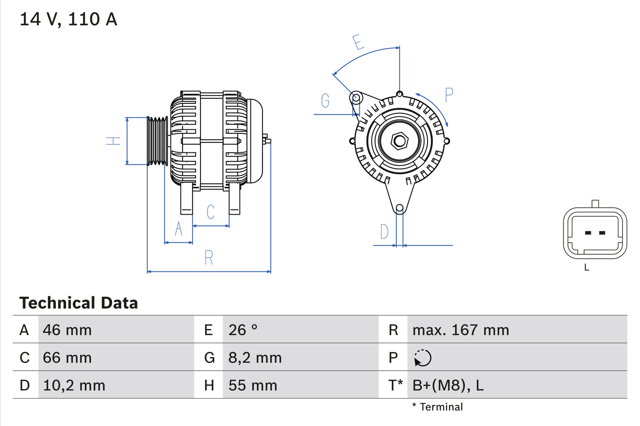 Bosch Alternator/Dynamo 0 986 042 181