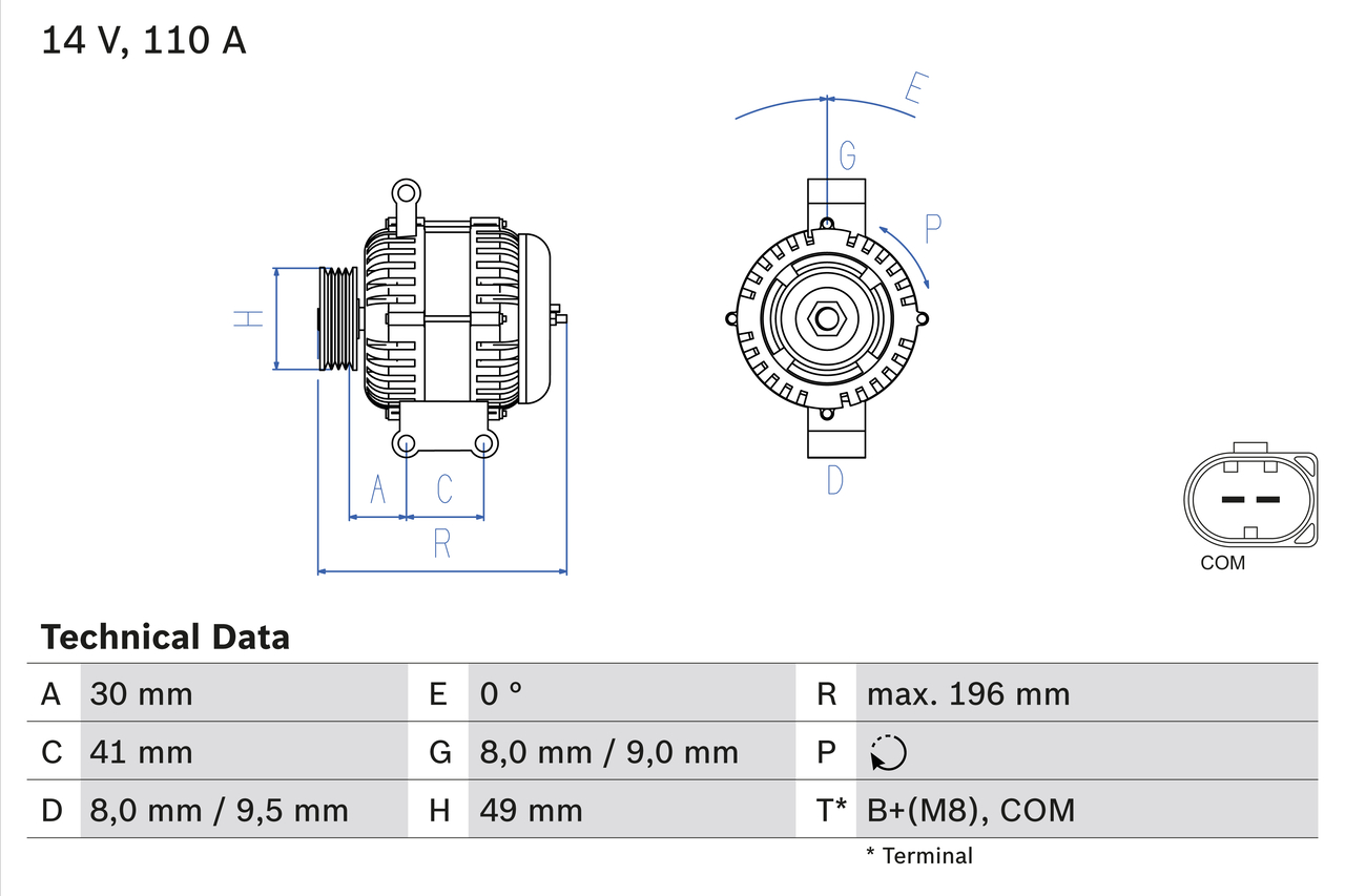Alternator/Dynamo Bosch 0 986 046 130