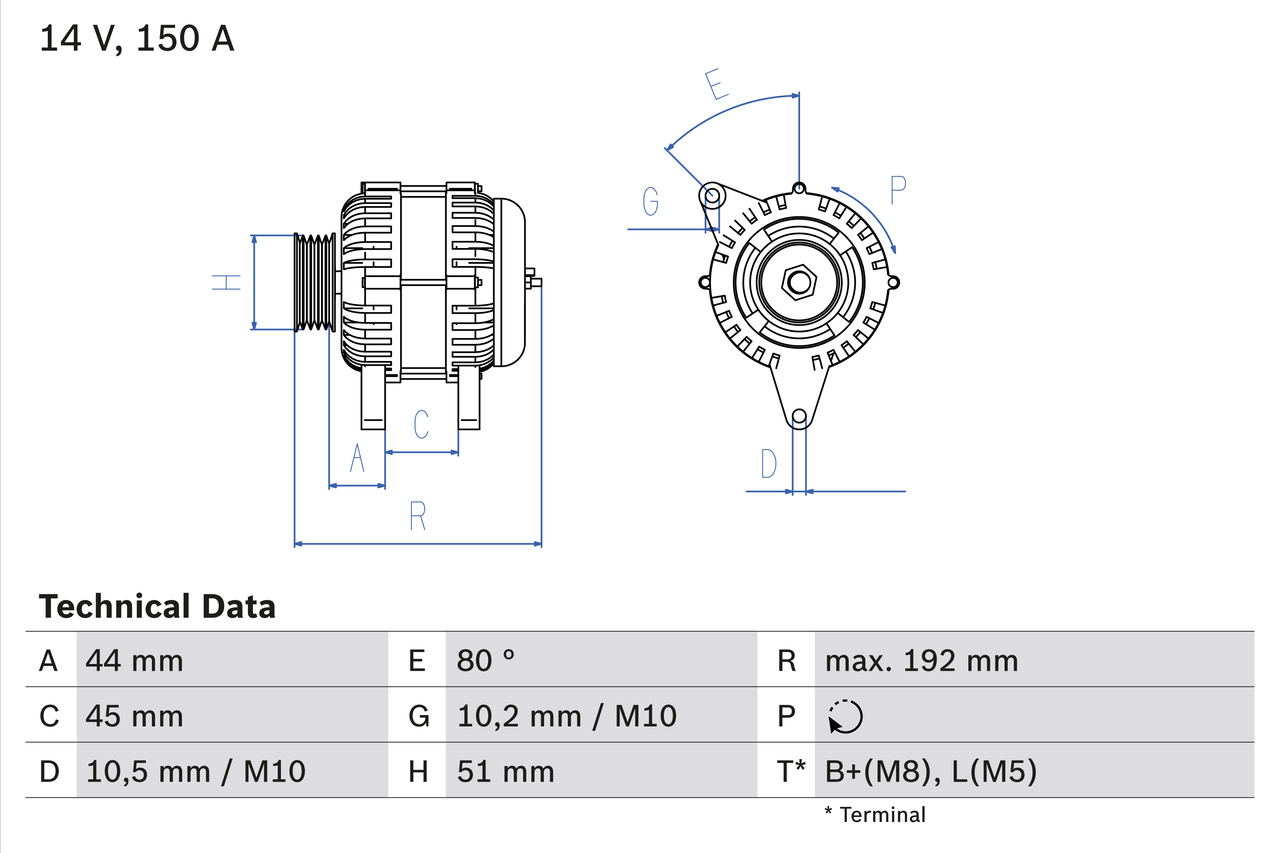Alternator/Dynamo Bosch 0 986 046 511