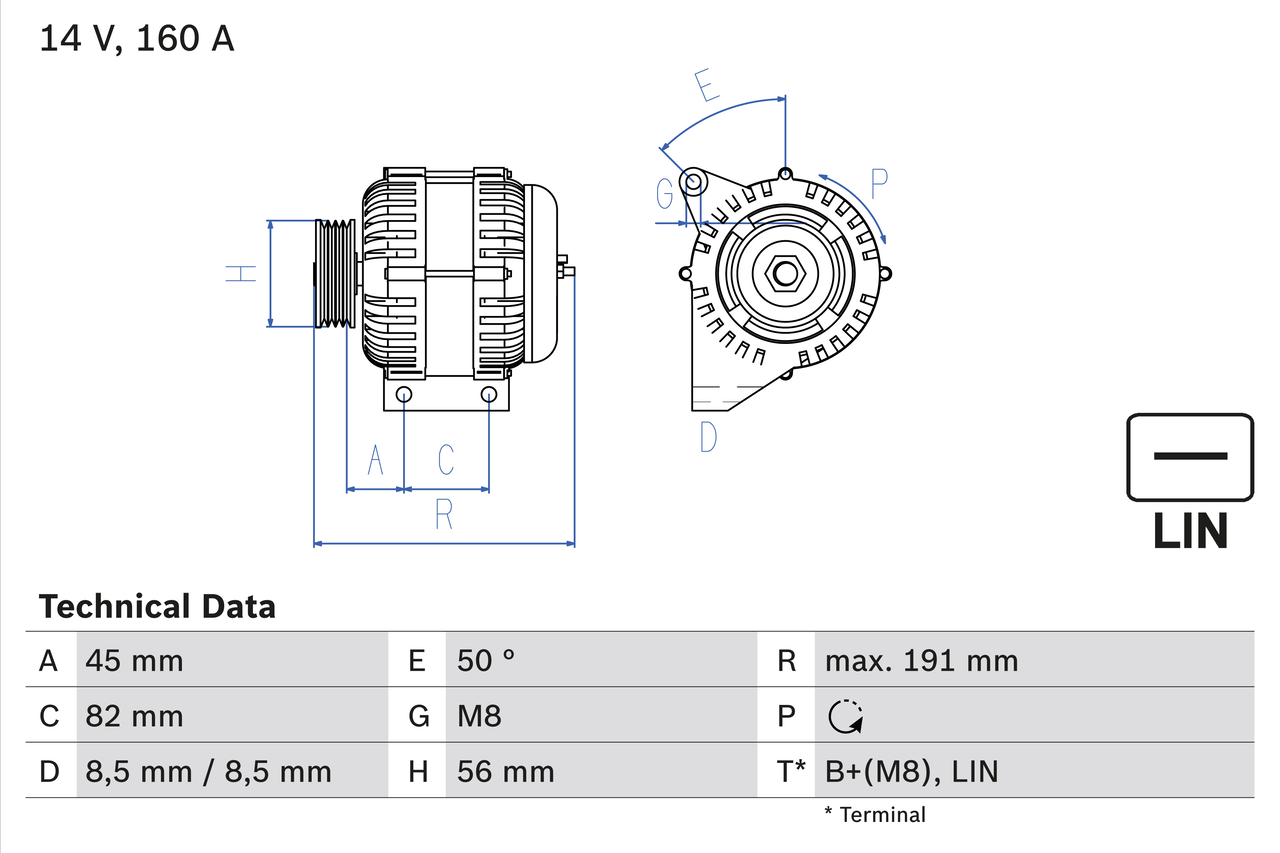 Alternator/Dynamo Bosch 0 986 047 500