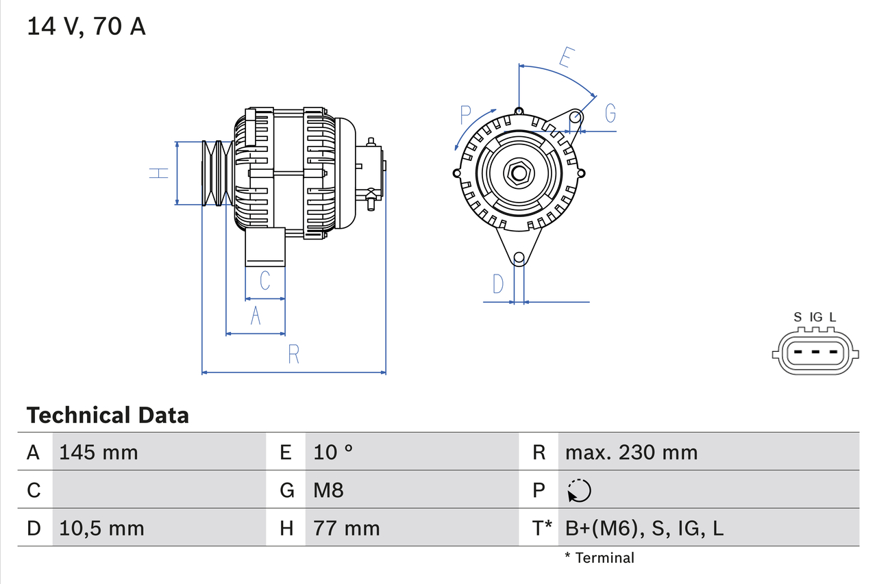Bosch Alternator/Dynamo 0 986 049 510
