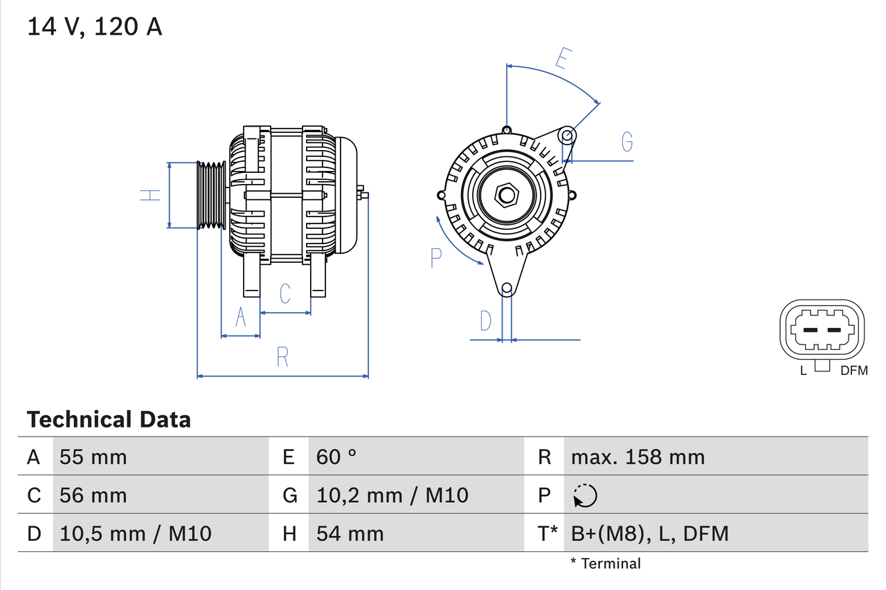 Alternator/Dynamo Bosch 0 986 081 380