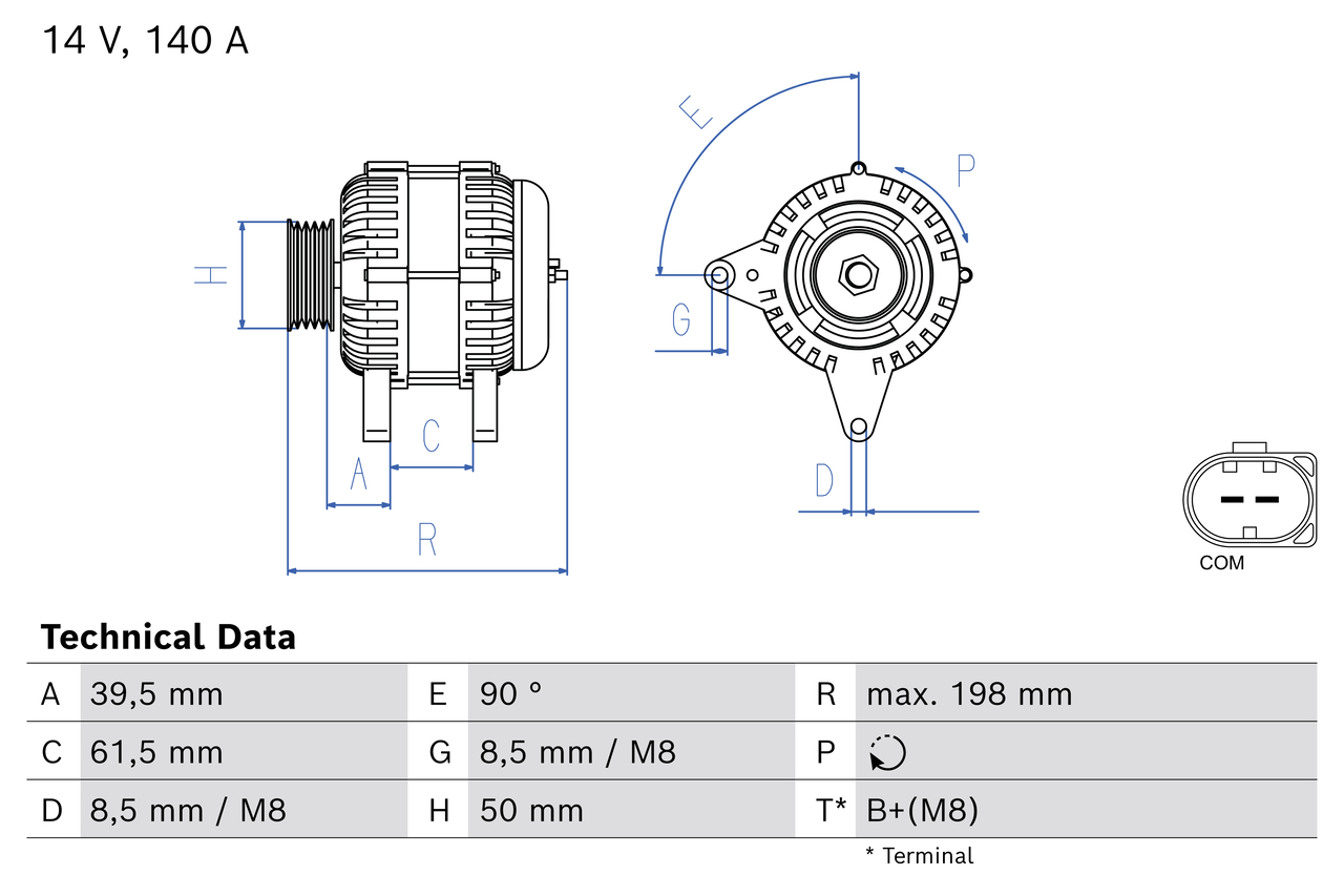 Alternator/Dynamo Bosch 0 986 084 350
