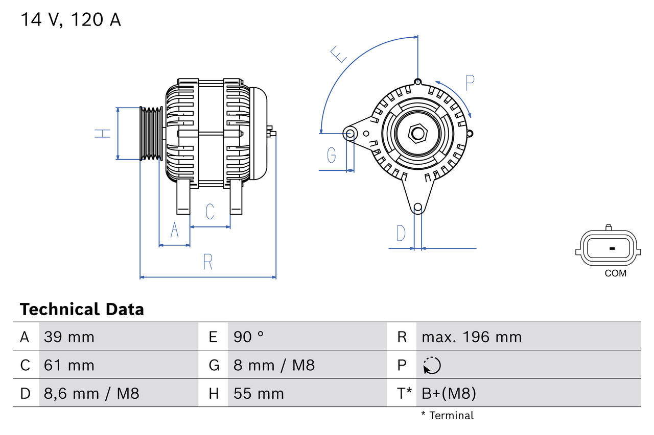 Alternator/Dynamo Bosch 0 986 084 780