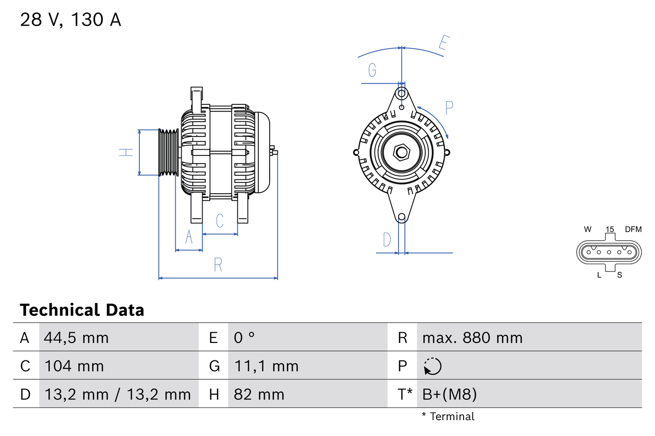 Alternator/Dynamo Bosch 0 986 084 800