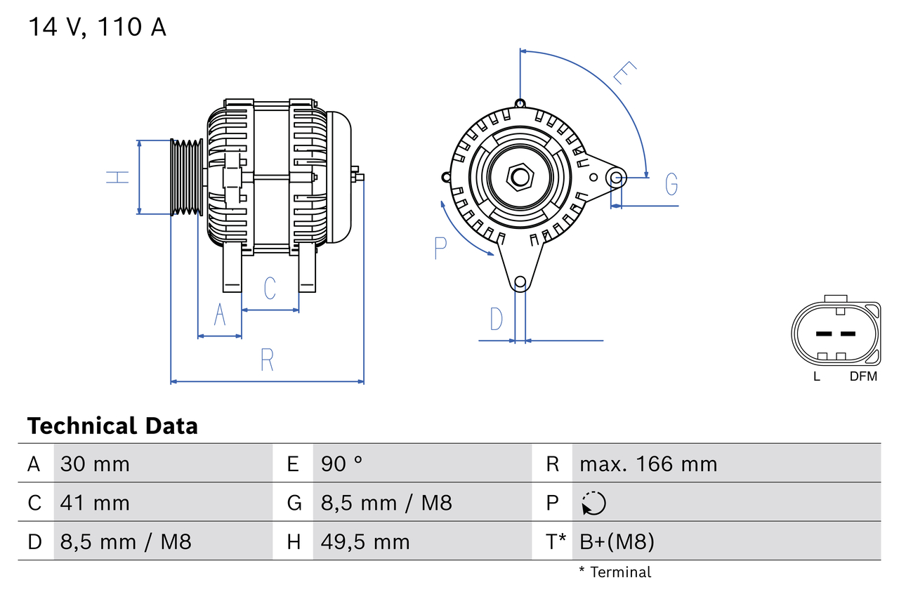 Alternator/Dynamo Bosch 0 986 086 010
