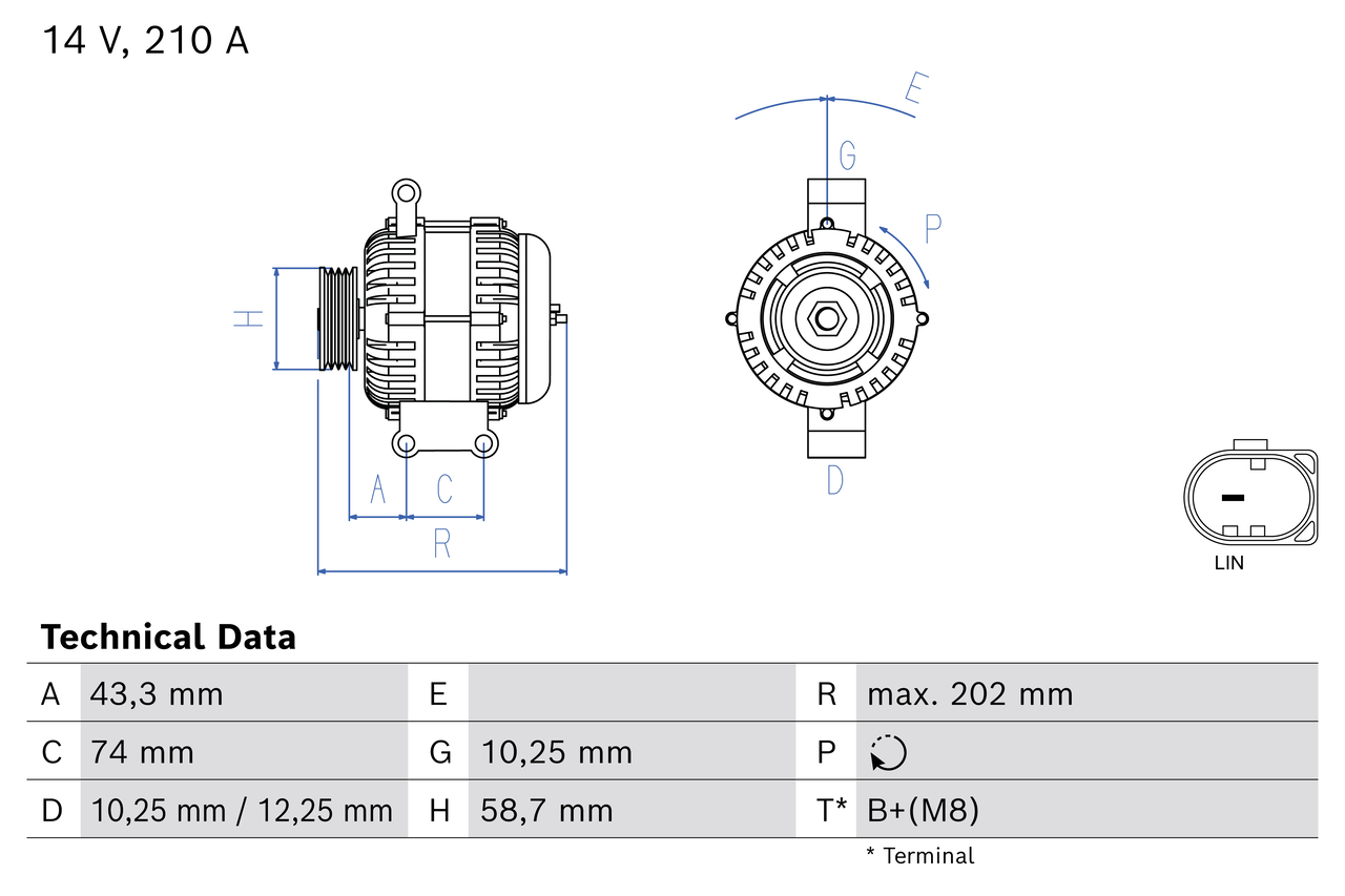 Alternator/Dynamo Bosch 0 986 086 040