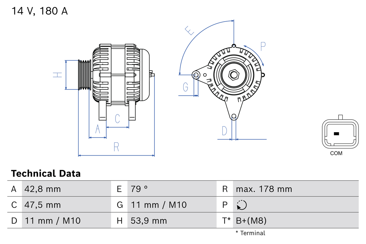 Dynamo / Alternator Bosch 0 986 086 790