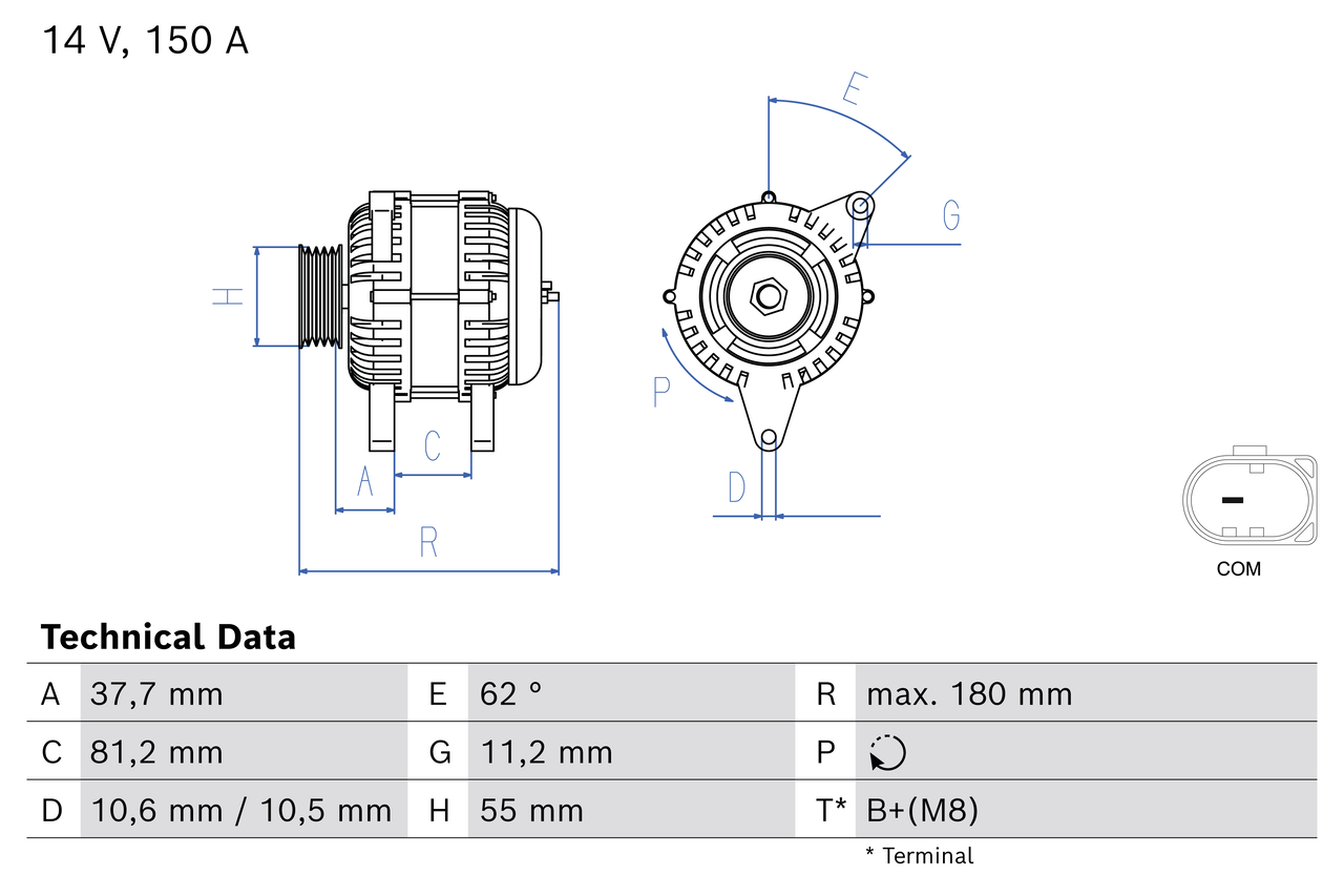 Dynamo / Alternator Bosch 0 986 087 230