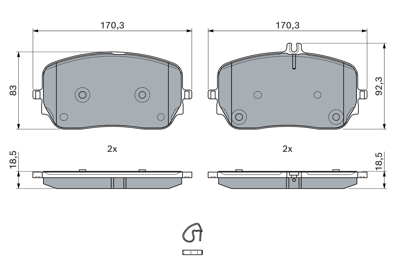 Bosch Remblokkenset, schijfrem 0 986 460 036