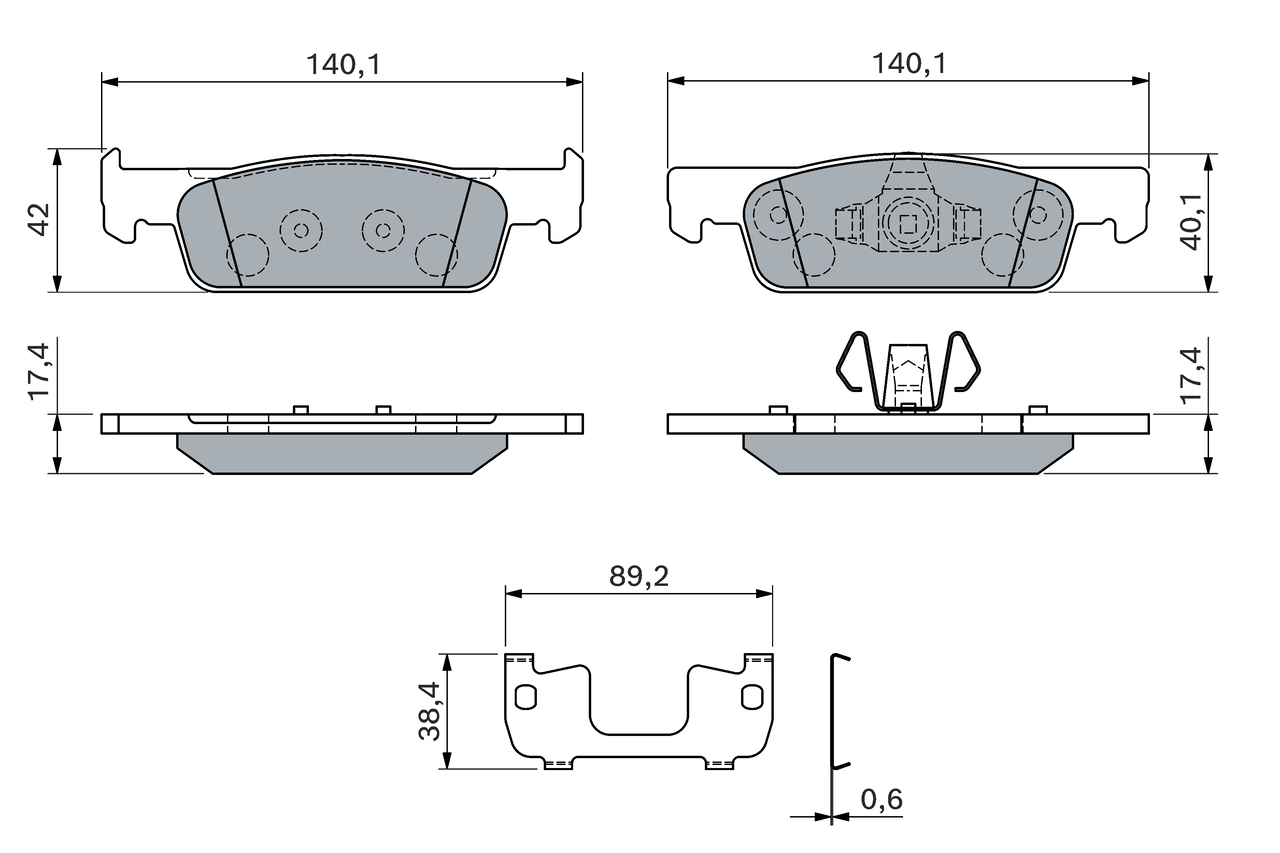 Bosch Remblokkenset, schijfrem 0 986 460 125