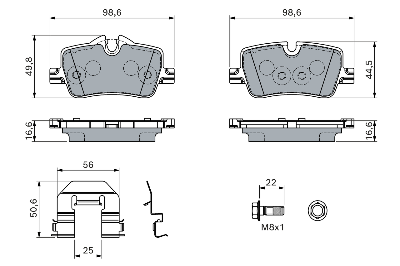 Bosch Remblokkenset, schijfrem 0 986 460 145