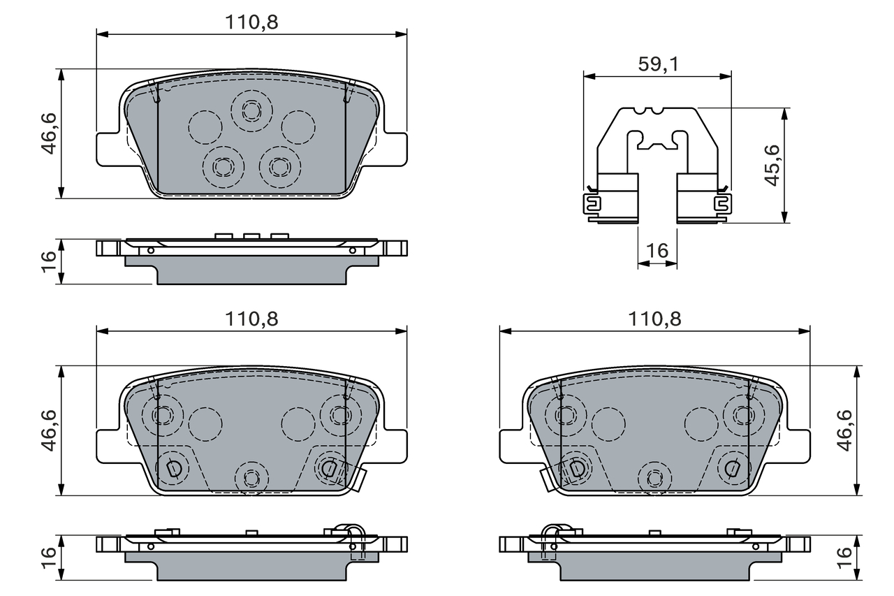 Bosch Remblokkenset, schijfrem 0 986 460 153