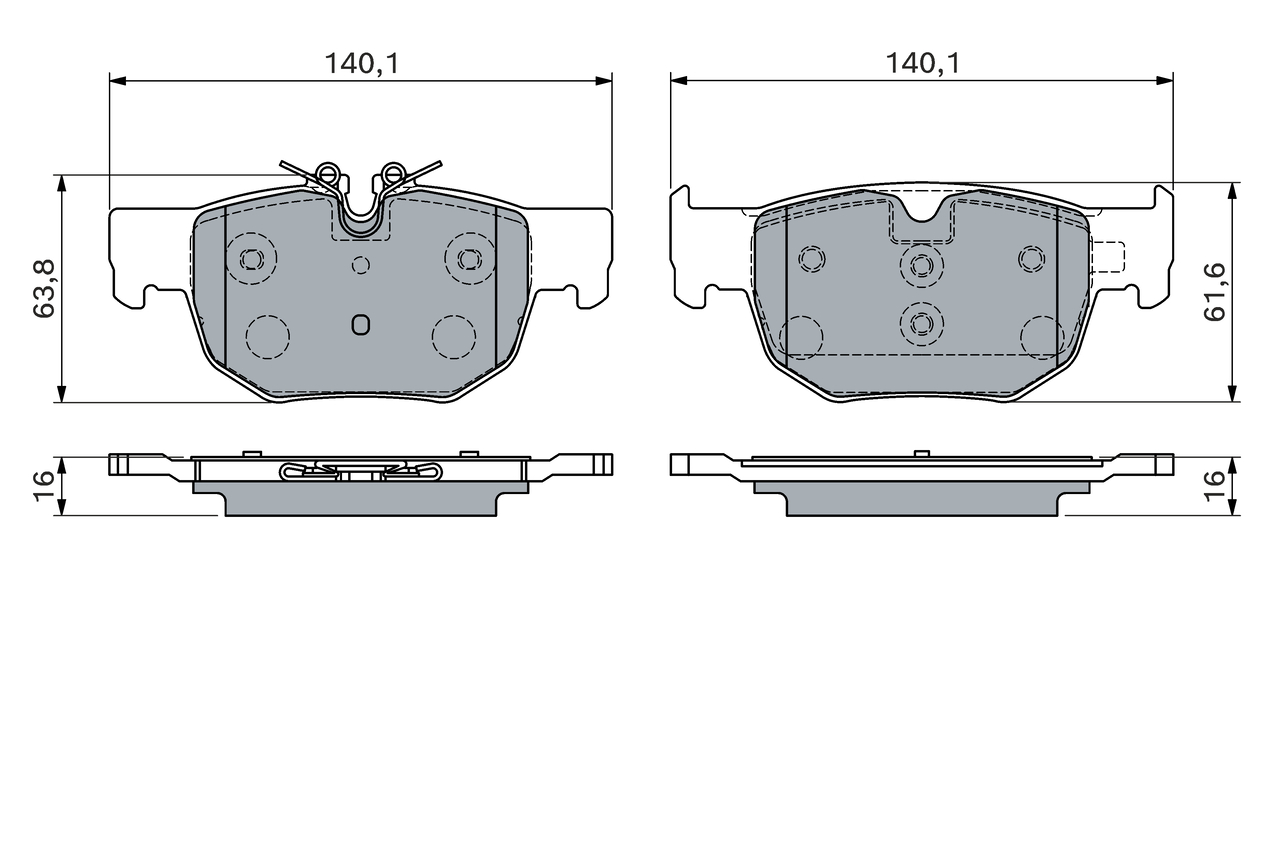 Bosch Remblokkenset, schijfrem 0 986 460 166