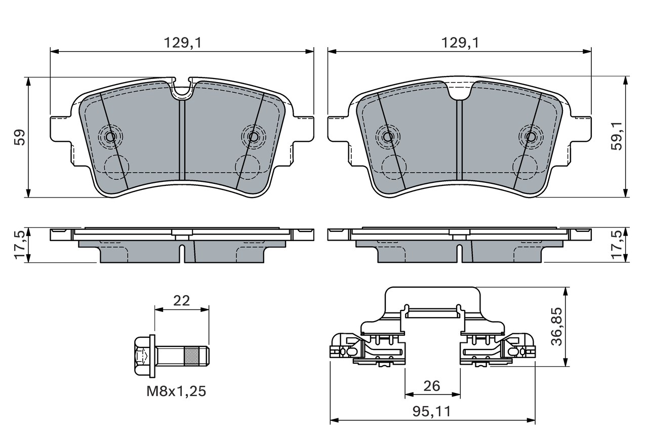 Bosch Remblokkenset, schijfrem 0 986 460 174